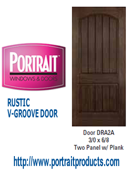 Rustic V-groove door by Portrait Windows and Doors